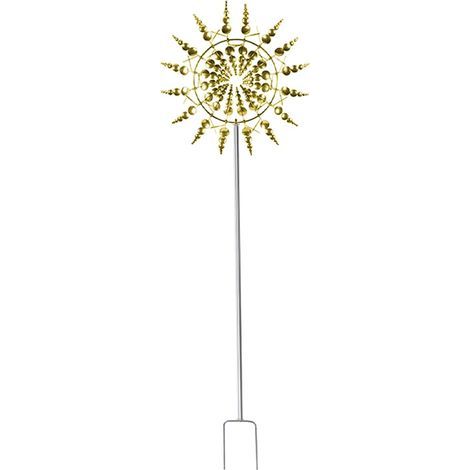 Girouette de jardinMoulin à vent rotatif en fer, Sculpture d'extérieur, personnalité, artisanat en métal, ornement de jardin-moulin à vent doré (1/4)