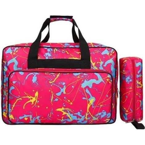 Sac de machine à coudre multifonctionnel grande capacité (rouge rosé), sac de rangement portable pour voyage, sac pour machine à coudre, sac pour outils de couture (1/4)