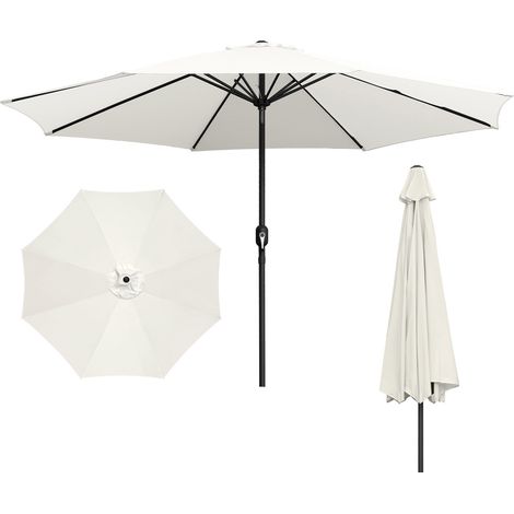 Randaco Sonnenschirm 3,5 m Stecksystem – Mehrteiliger Gartenschirm für Terrasse & Garten, cremeweiß