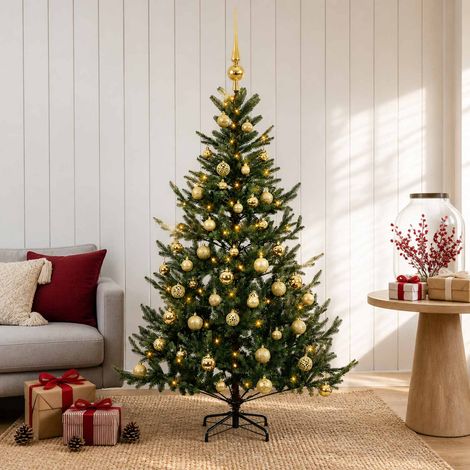 vidaXL Árbol de Navidad artificial con bolas 120 cm 150 LED (1/5)