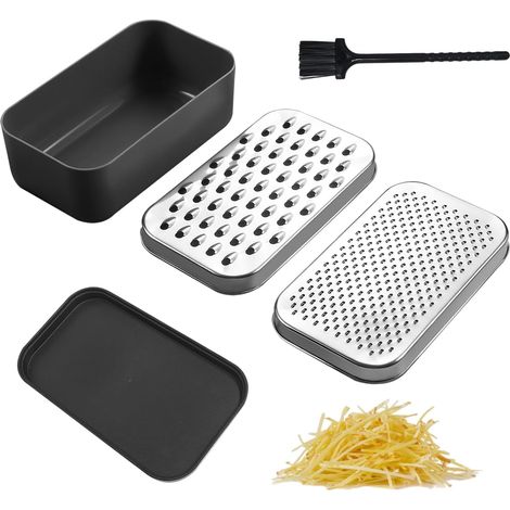 2 Râpe à fromage, Acier inoxydable, Boîte de rangement, Brosse de nettoyage, Cuisine (1/5)