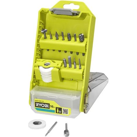 RYOBI - 16-teiliges Set zum Schnitzen und Gravieren - RAR100K-16