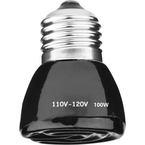 Ampoule chauffante en céramique infrarouge professionnelle pour reptiles (tortues, serpents, poules), 110-120 V, 100 W (1/5)