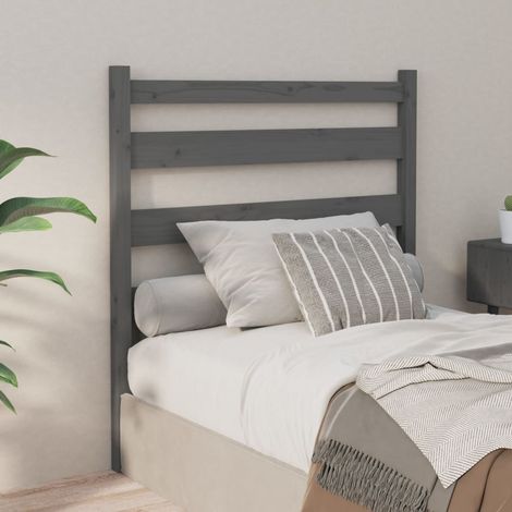 Tête de lit Gris 96x4x100 cm Bois massif de pin (1/5)