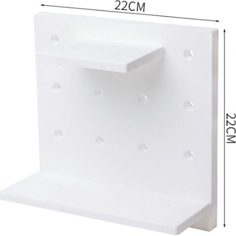 BRAVIX Étagère murale 3 pièces en panneau perforé, organisateur mural en plastique, convient pour la maison, la cuisine, la salle de bain, le bureau, (blanc)