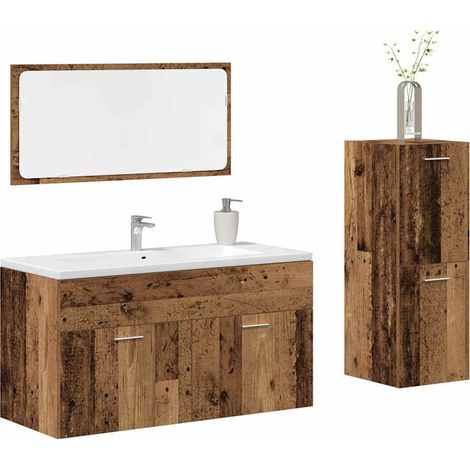 Ensemble de meubles salle de bain 3 pcs bois d'ingénierie vidaXL (1/5)