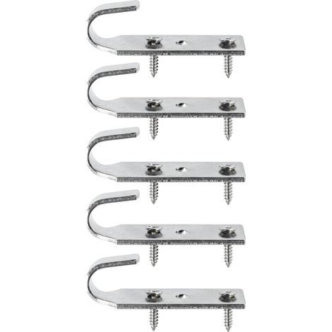 Crochet + 2 Vis - Pour fixation bâche couverture piscine Hors Sol bois- Inox - Lot de 5 pièces - POOLCO (1/3)