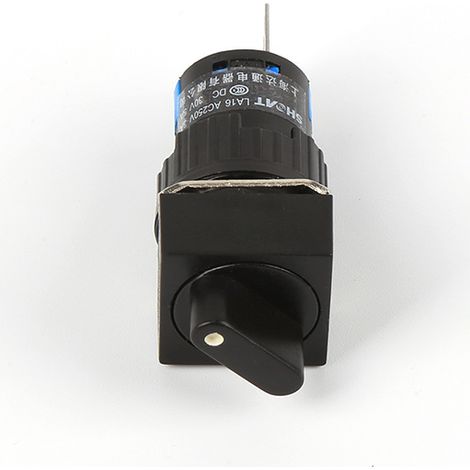 LA16F-11X/2 One-on-one square two-position rotary button switch with three pins and a 16mm opening. (1/4)