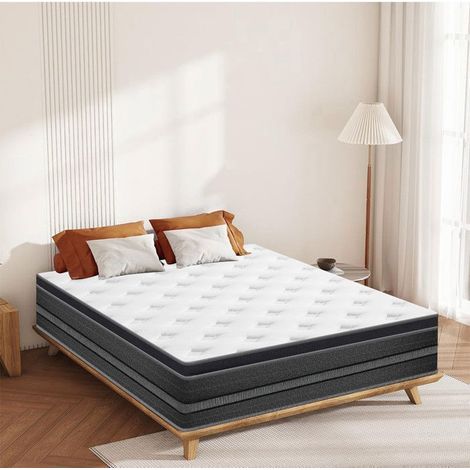 Matelas 140x200 cm Premium - Très Épais 32 cm - Anti-acariens - 8 Zones de Confort -Ressorts ensachés - Fermeté Moyenne (1/4)