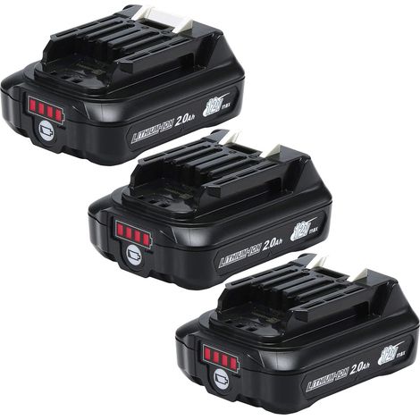 3X 2.0Ah Batterie pour Makita 10.8V 12V Batterie BL1021B BL1041B BL1021B BL1020B BL1015 BL1016 CXT pour Chargeur DC10SB DC10WD DC10WC Lithium (1/5)