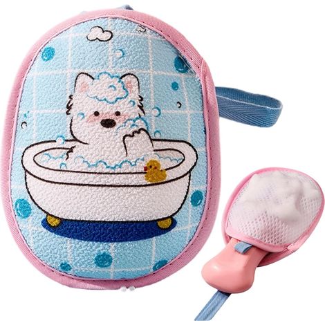 Pochette à savon double face pour un nettoyage en profondeur et un soin du visage Sac à savon moussant en filet pour salle de bain, douche, voyage, étudiants, filles, ados, hommes (1/5)