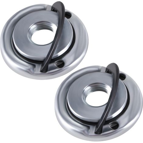 Juego de tuercas de liberación rápida, acero cincado, compatible con montaje M14, se adapta a discos de hasta 125 mm, diseño ultraplano, ideal para rectificado y corte. (1/5)