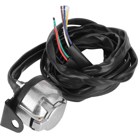Connecteur 7 broches européen prise remorque avec câble 2m, fiche pour véhicules utilitaires semi-remorques, compatible attelage poids lourd (1/5)