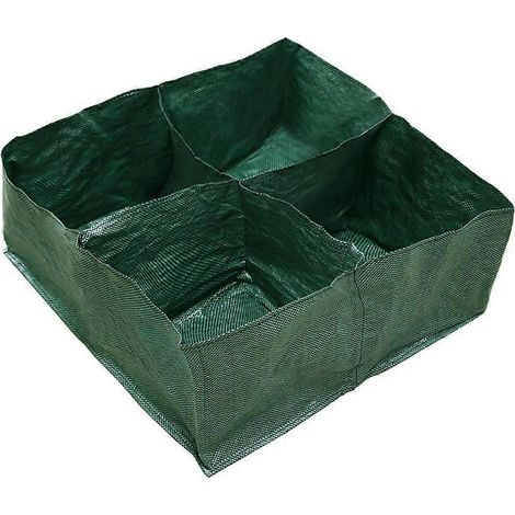 Hochbeet-Pflanzsack mit 4 unterteilten Gittern, robuster quadratischer Pflanztopf für Karotten, Zwiebeln, Kräuter, Blumen und Gemüsepflanzen
