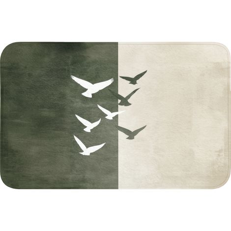 TAPIS DE BAIN Japandi - Oiseau - Vert 80x50 cm