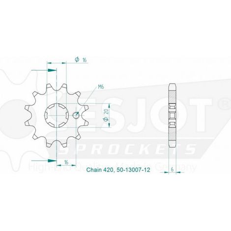 Pignon de sortie de boite Esjot pour Moto Yamaha 80 Rd Lc2 1982 à