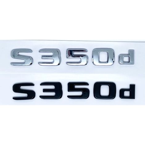 (S350d, Argent) - Emblème ABS Série S compatible avec Mercedes-Benz Classe S W222 W223 - Logo autocollant latéral arrière (1/5)