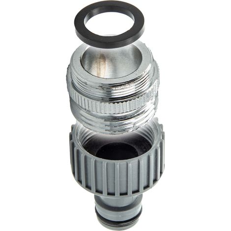 tecuro Aufnahme Adapter Übergangsstück M24 x 1 AG x 3/4 Zoll AG, Steckkupplung, MS hochglanzverchromt