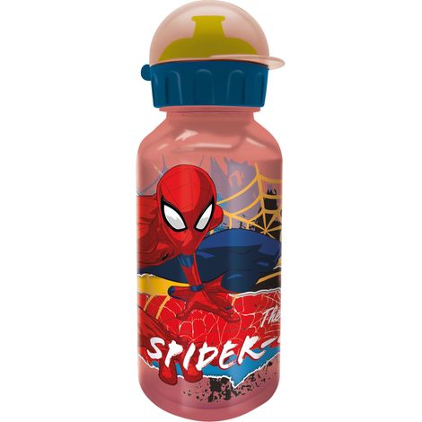 TATAWAY Borraccia Scuola Spiderman 370 ml per Bambini Bottiglia Auto Pratico