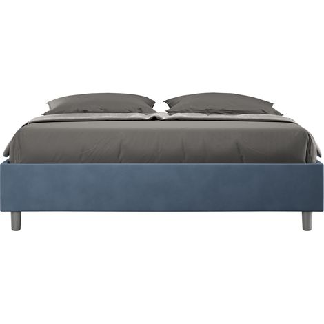 Letto Matrimoniale Sommier 160x190 cm Senza Rete Azelia Blu (1/4)