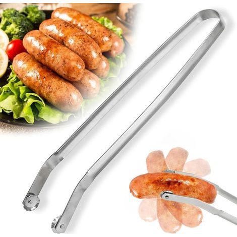 Pinze girevoli per salsicce per barbecue e per girare, pinze da cucina in acciaio inox, pinze da cucina a manico lungo per girare (1/5)