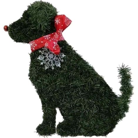 Couronne de Noël générique 2024 pour porte d'entrée extérieure, branches de pin artificielles et ruban rouge (chiens, chats), décoration de Noël (1/5)