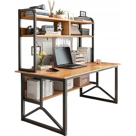 Computertisch aus dunkler Buche für Laptop, moderner Gaming-Loft, 120 cm (1/5)