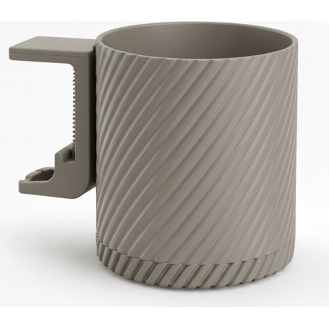 Pot de fleurs suspendu gris avec égouttoir pour pose sur comptoir (1/3)