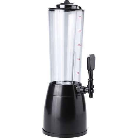 Distributeur de boissons 2,5 L avec tube à glace pour vin, eau et jus de fruits, accessoires de bar, noir (1/5)