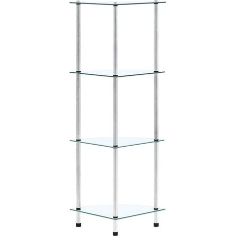 Maison Exclusive - Scaffale a 4 Livelli Trasparente 30x30x100cm in Vetro Temperato (1/5)