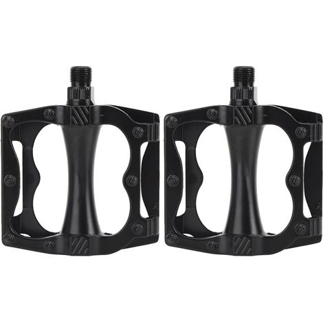 Paire de pédales en alliage d'aluminium noir pour VTT, antidérapantes avec roulements à billes, accessoires vélo. (1/5)