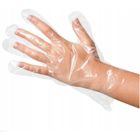 Folienhandschuhe, 100 Stück / Transparent / Größe: 9 - L / RFOLIAPEL