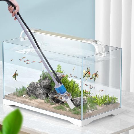 Kit de siphon d'aquarium - Outil de nettoyage automatique - Changeur d'eau électrique amovible pour changement d'eau - Élimination de détritus / nettoyage du sable (1/5)