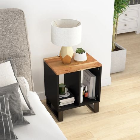 Side Table 40x31x46 cm Solid Wood Acacia&Engineered Wood vidaXL (1/5)