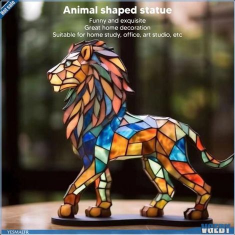 Ashata Décoration de bureau en forme d'animal Ornement de bureau en forme d'animal en métal bureau exquis Statue d'animal jeux hand (1/5)