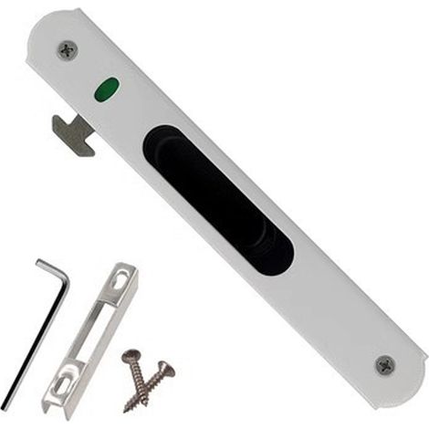 Serrure De Porte Coulissante - Acier Inoxydable Avec Verrouillage À Crochet - Pour Fenêtres Et Portes En Verre - Kit De 1 Pièce (1/5)