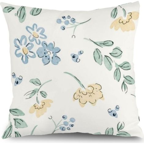 Housse de coussin feuilles fleurs, décoration salon maison,40×40cm (1/5)
