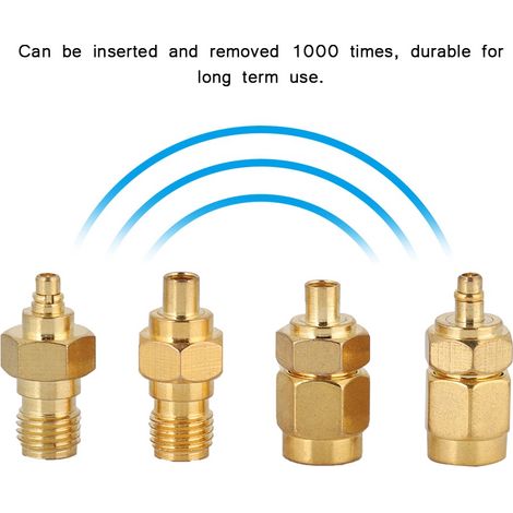 4 pièces Adaptateur MMCX vers SMA en Laiton Nickelé 50 Ohm pour Antenne Radio (1/5)
