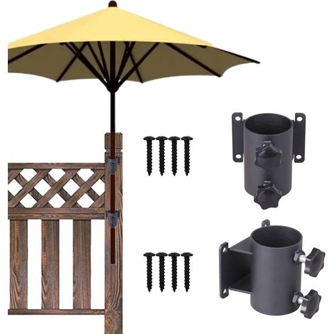 Support de parasol de terrasse résistant, support de parasol de terrasse, support de montage pour balustrade de terrasse, montage sur terrasse, clôtures, balcon ou cour extérieure, etc. (2) (1/5)