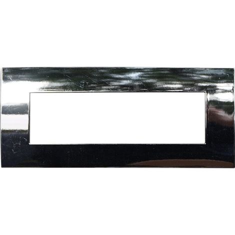 Placca serie Venus, 7 moduli, plastica, cromato, compatibile con serie Vimar Arkè - Ettroit VA83713 (1/3)