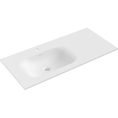 Mexen Vela lavabo empotrado en encimera izquierda 101 x 46,5 cm, blanco mate - 25231001L (1/3)
