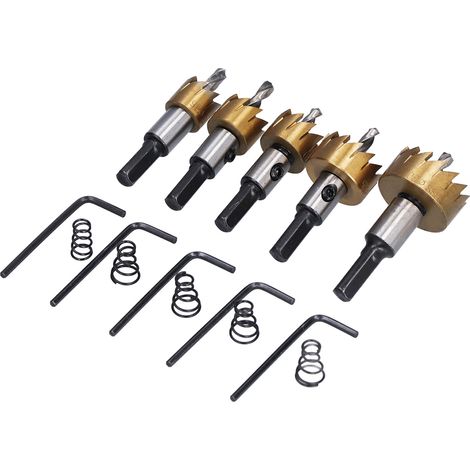 5-teiliges Lochsägen-Set aus hochkohlenstoffhaltigem Stahl für Holzbearbeitung, 16, 18,5, 20, 25, 30 mm (1/5)