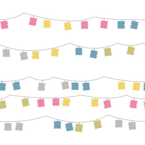 Papier peint auto-adhésif - Lanternes Roses Grises - 5.75 m x 45 cm (1/4)