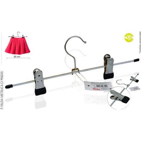 Percha metálica con pinzas 30 cm