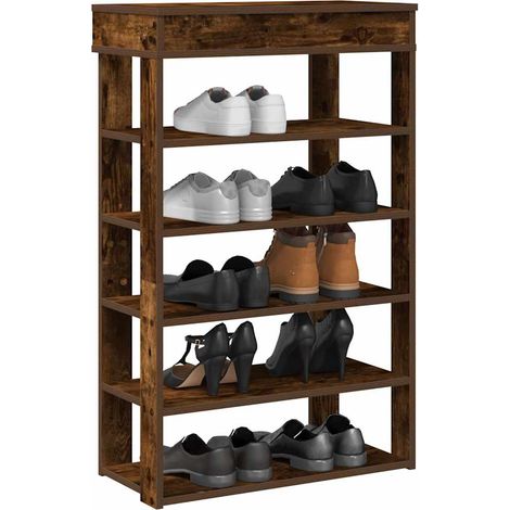 Schuhregal Räuchereiche 60x30x98 cm Holzwerkstoff