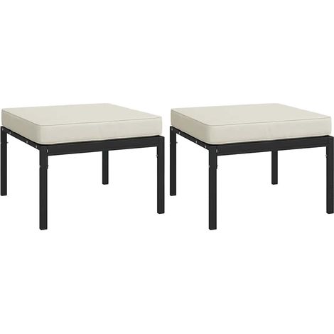 Maison Exclusive - Poggiapiedi Giardino con Cuscini Sabbia 2pz 60x60x35 cm Acciaio