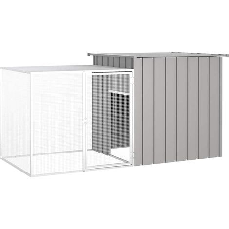 Rabbit Cage Grey 200x91x100 cm Galvanised Steel vidaXL