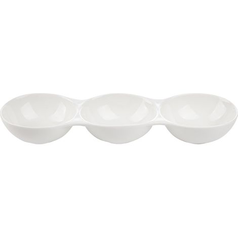 Piatto in porcellana a tre scomparti per salse Florina Adria 33 x 10,2 x 4,5 cm
