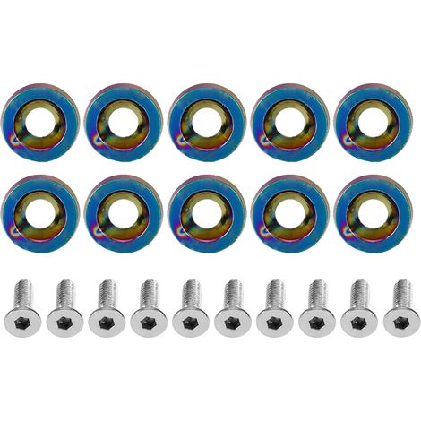 Boulons à rondelle M6 pour modification de voiture, vis décoratives pour cadre de plaque d'immatriculation (colorées) (1/5)