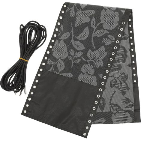 Tissu de Chaise Longue Extérieure Pliable Noir Tissu et Éponge (1/5)